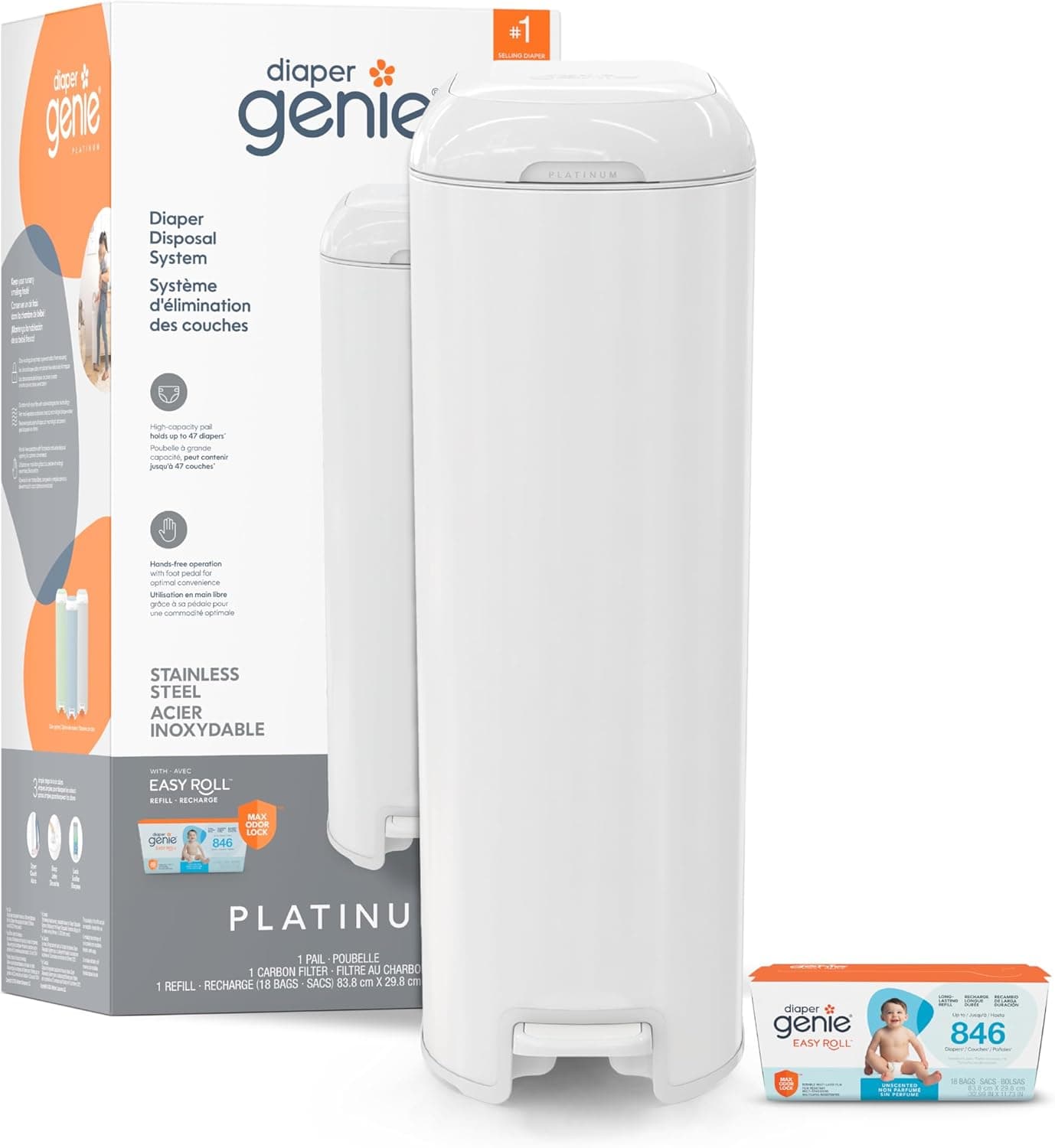 Diaper Genie Platinum Diaper Pail