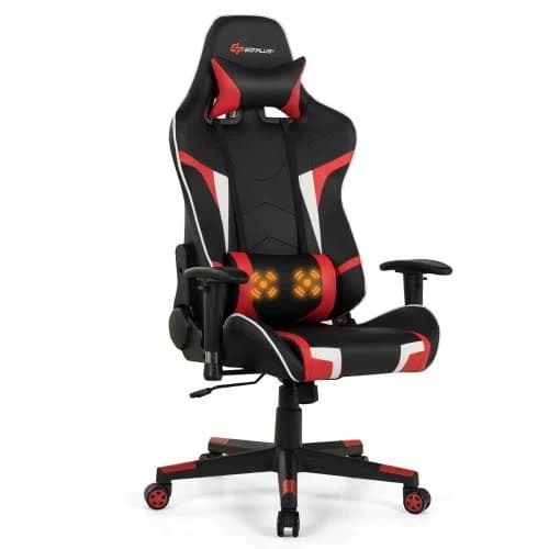 Costway Reclining Swivel Massage Gaming Chair