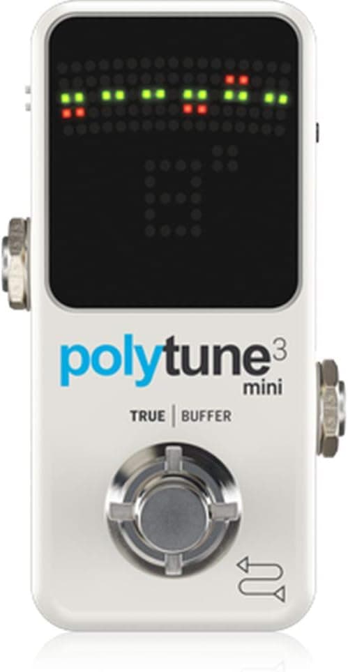 TC Electronic PolyTune 3 Mini Polyphonic Tuner with Built-In Buffer, White