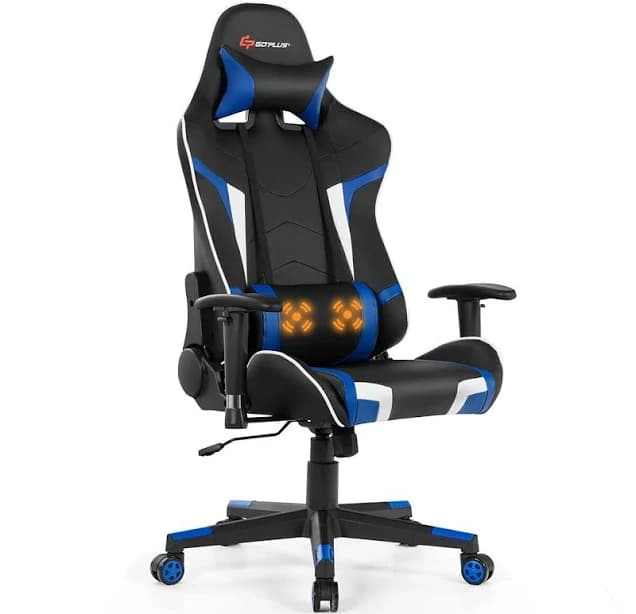 Costway Reclining Swivel Massage Gaming Chair