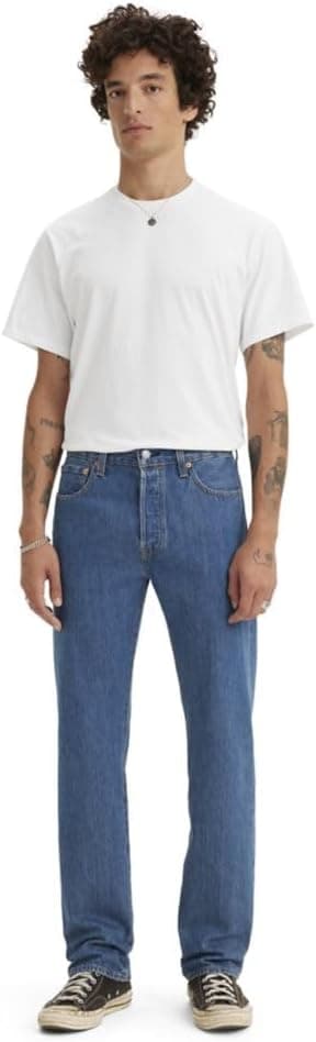 Levi's Men's 501 Original Fit Jean, Medium Stonewash, 36x32
