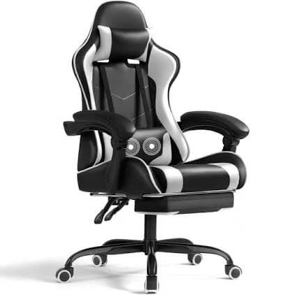 Homall PU Leather Gaming Chair with Footrest & Lumbar Support