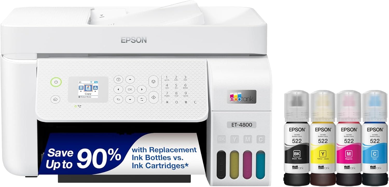 Epson EcoTank ET-4800 Wireless All-in-One Printer with ADF