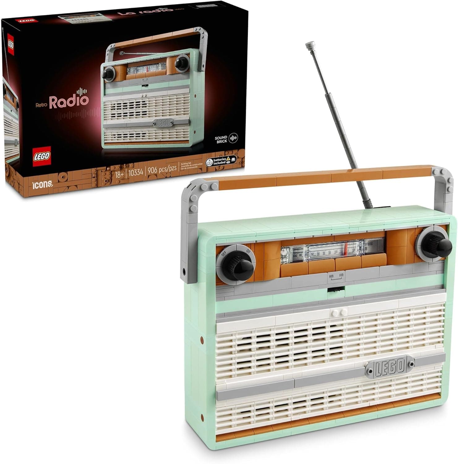 LEGO Icons Retro Radio Building Set for Adults (10334)