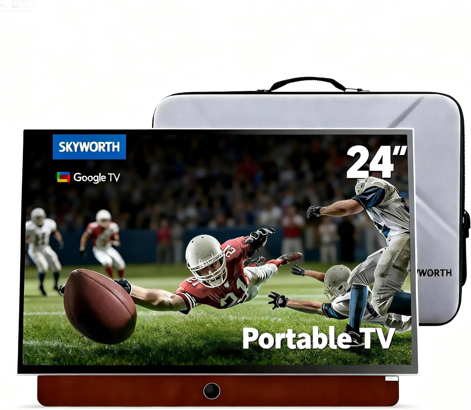 Skyworth 24-Inch Portable Smart TV with Protective Case