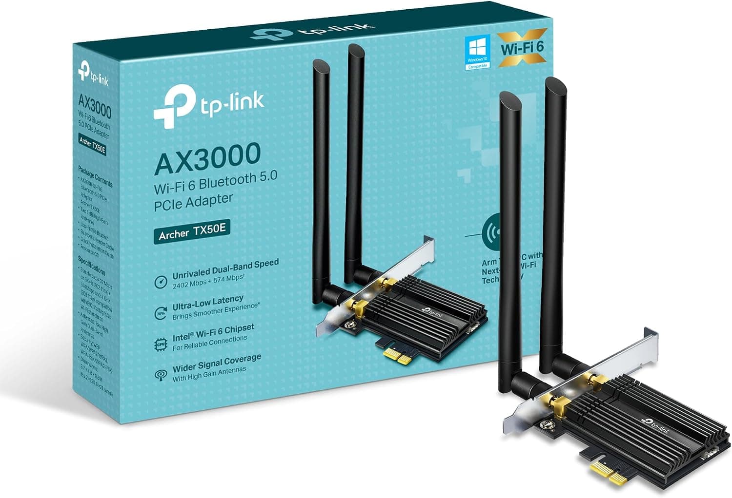 TP-Link AX3000 PCIe WiFi Card Archer TX50E with Bluetooth 5.3