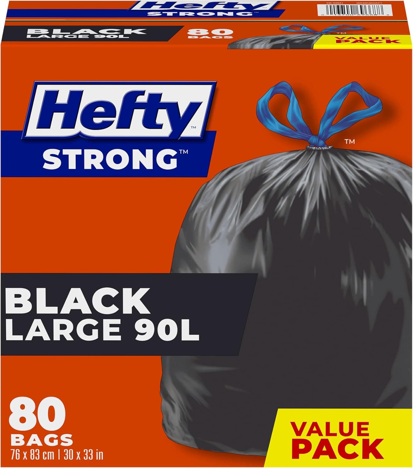 Hefty Garbage Bags Value Pack 90L Drawstring 80 Bags Fits Simplehuman Code X