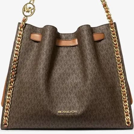 Michael Kors Mina Large Signature Logo Chain Shoulder Bag