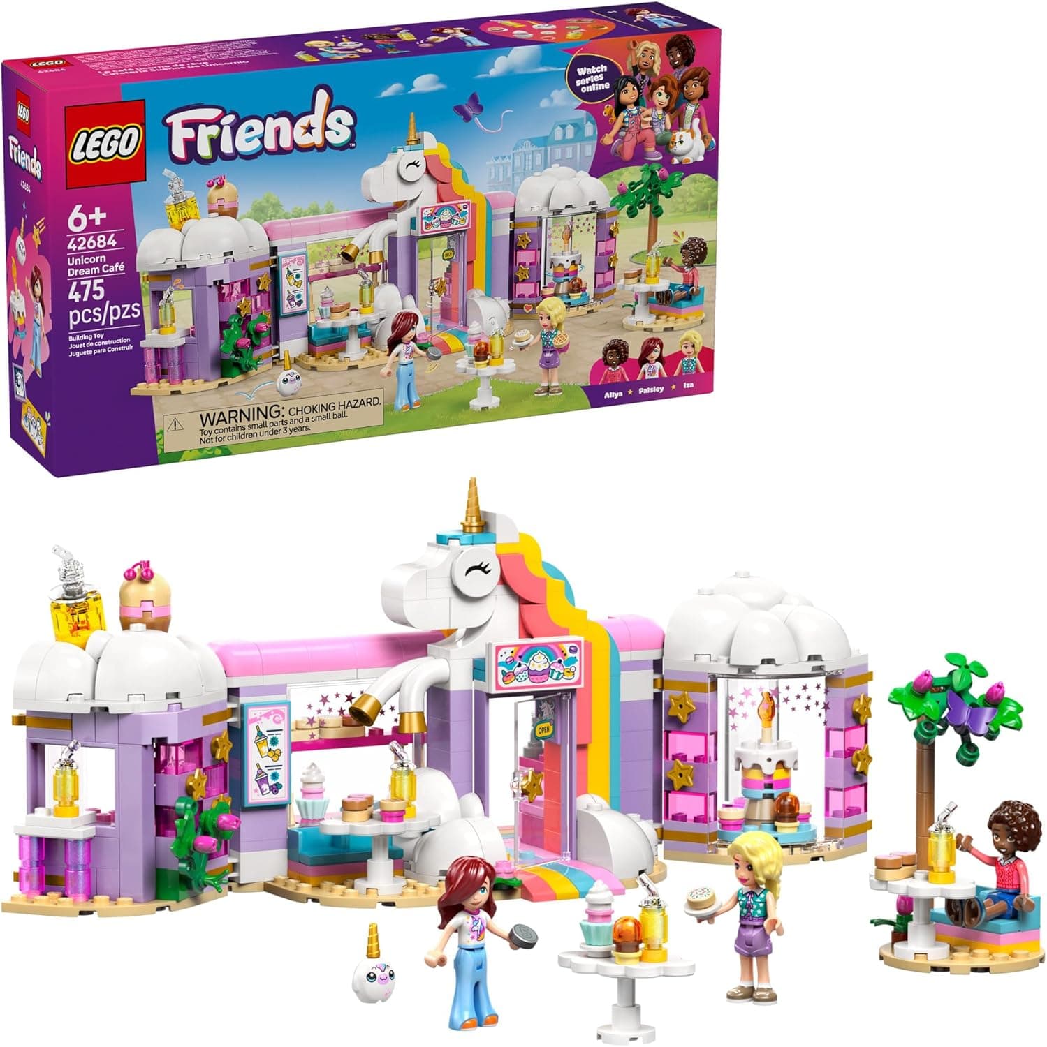 LEGO Friends Unicorn Dream Café Building Toy - 42684 (W/Paisley, Aliya, & Iza)