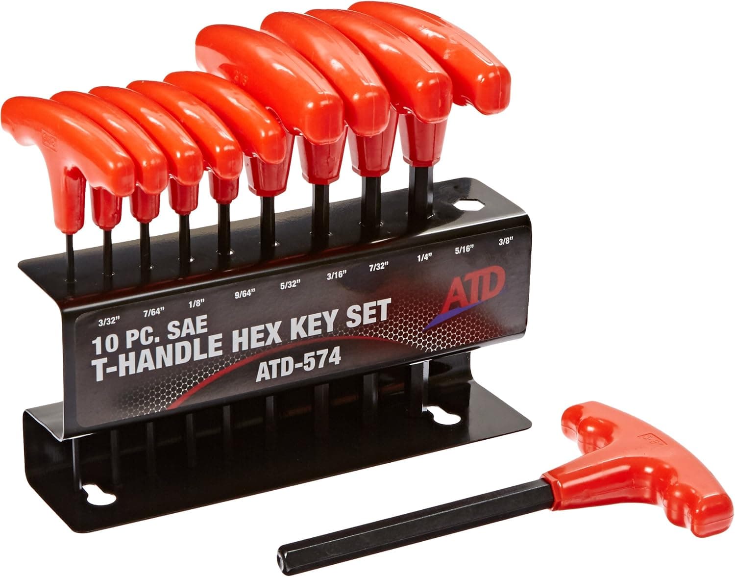 ATD Tools (574) 10-Piece SAE T-Handle Hex Key Set