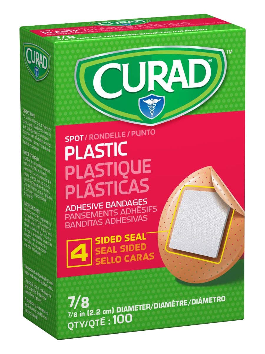 Curad NON25501 Plastic Adhesive Bandages 7/8-Inch Spot Natural Pack of 1200
