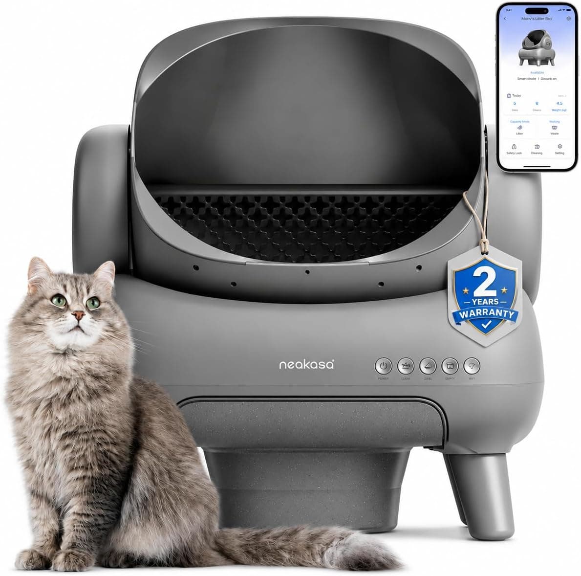 Neakasa M1 Plus Open-Top Self-Cleaning Cat Litter Box with APP Control