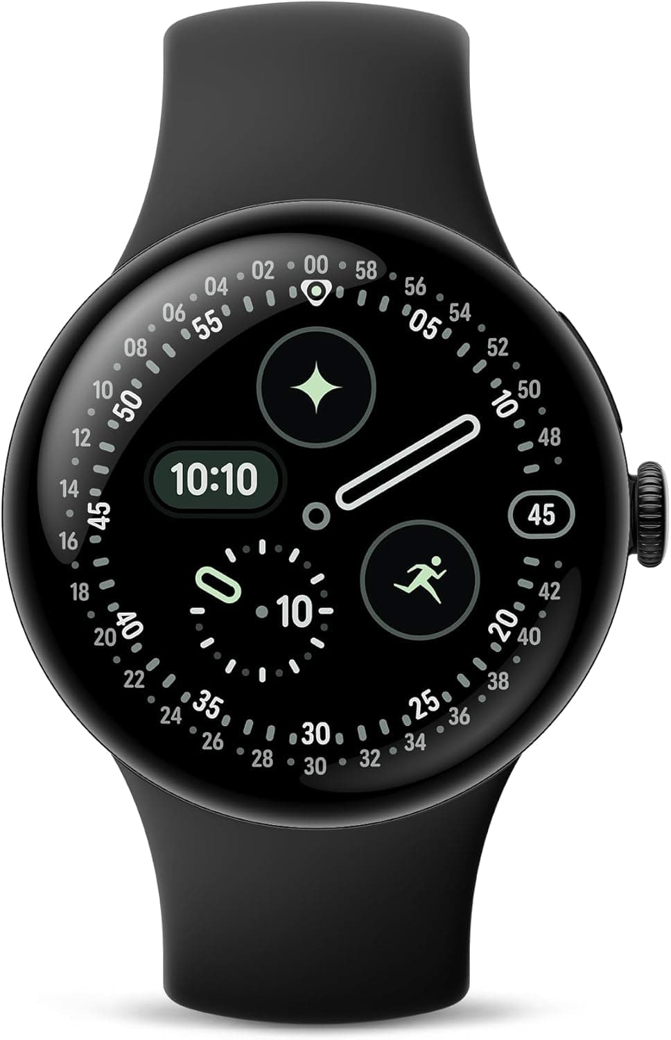 Google Pixel Watch 4 (45mm) - Matte Black Case - Obsidian Band - Wi-Fi