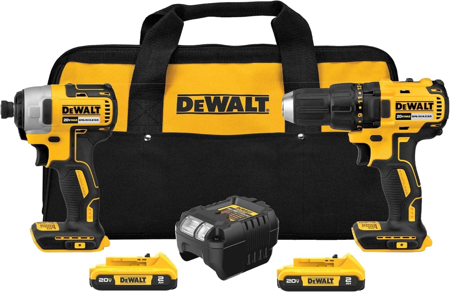 DEWALT 20V MAX Drill & Impact Driver 2-Tool Combo Kit (DCK277D2)