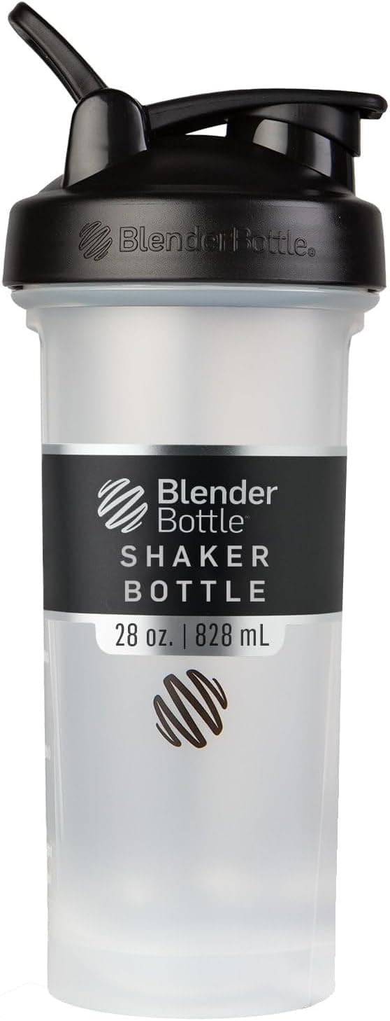 BlenderBottle Classic V2 Shaker Bottle, 28oz, Clear/Black