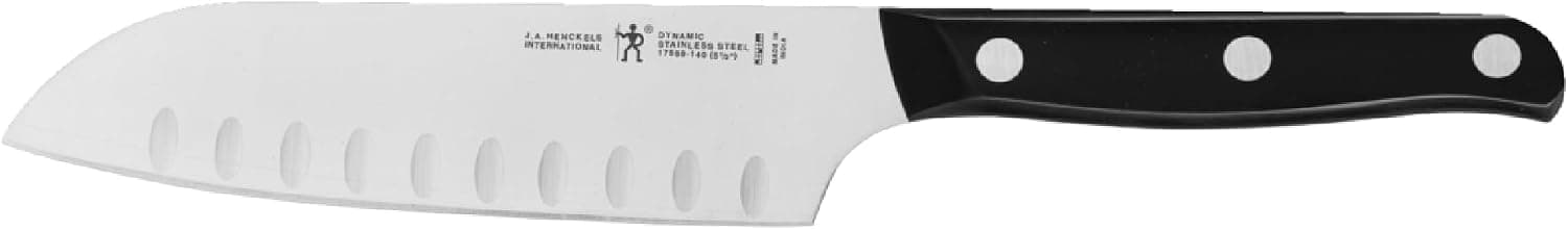 HENCKELS Dynamic 5.5-Inch Santoku Knife, Silver, Black