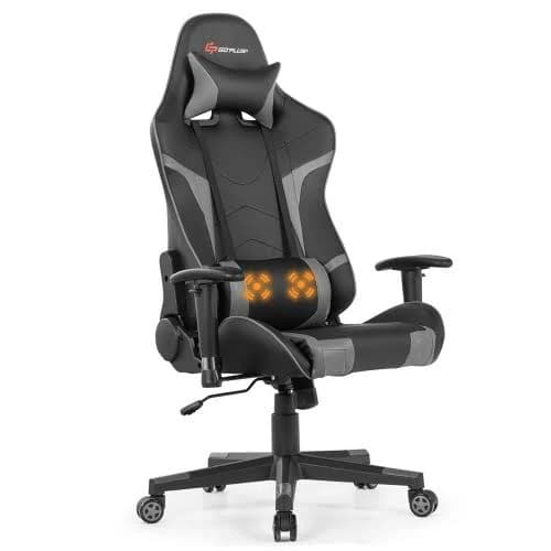Costway Reclining Swivel Massage Gaming Chair