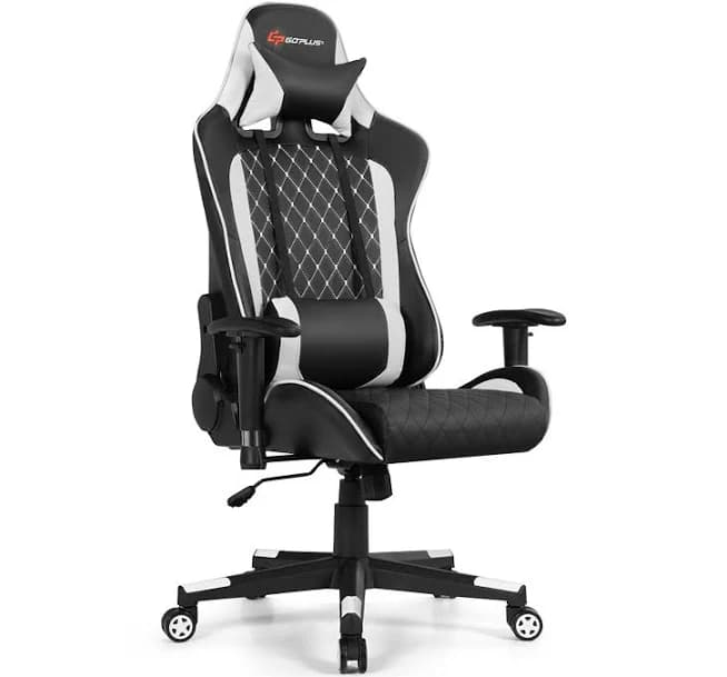Costway Massage Gaming Chair with Lumbar Support