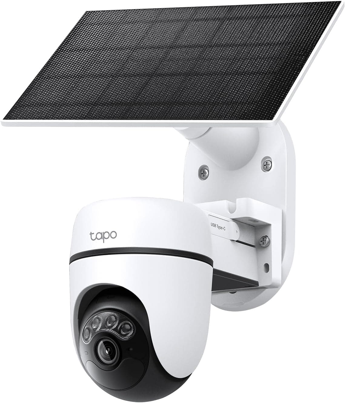 Tapo Solar-Powered Pan/Tilt Outdoor Security Camera Kit